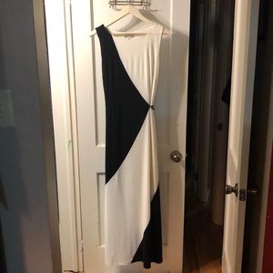 Black and white block maxi dress, Sandra Darren, M